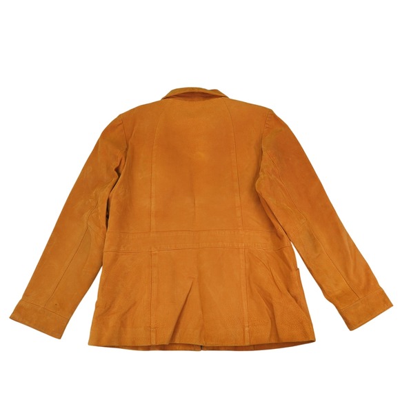 MontanaCo Suede Leather Jacket Women's Full Zip Copper Orange Warm Tone Large - Picture 2 of 9